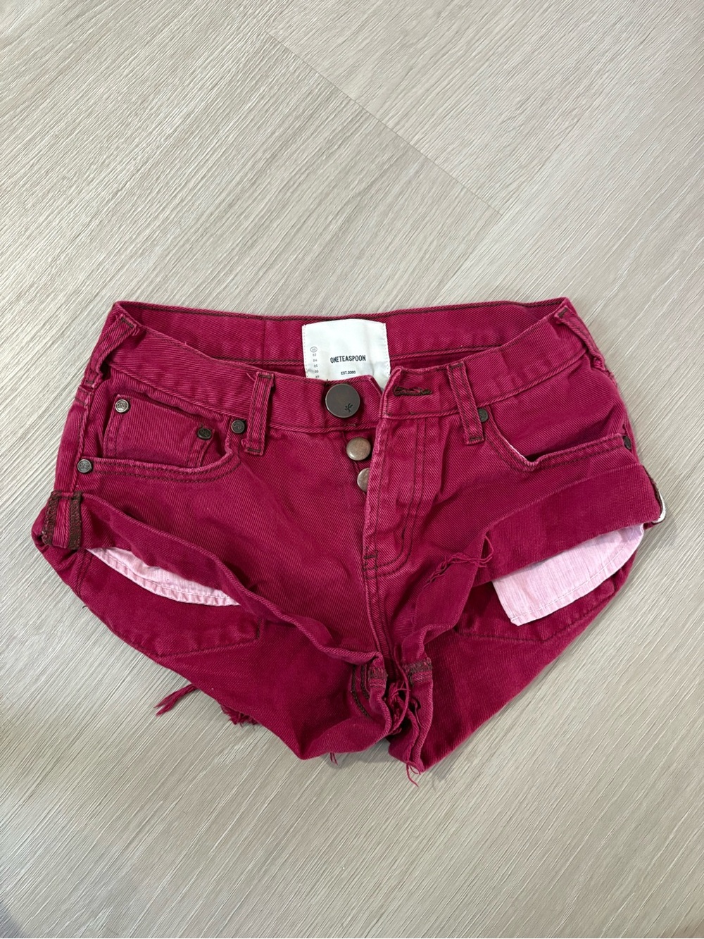 One Teaspoon Berry Denim Shorts